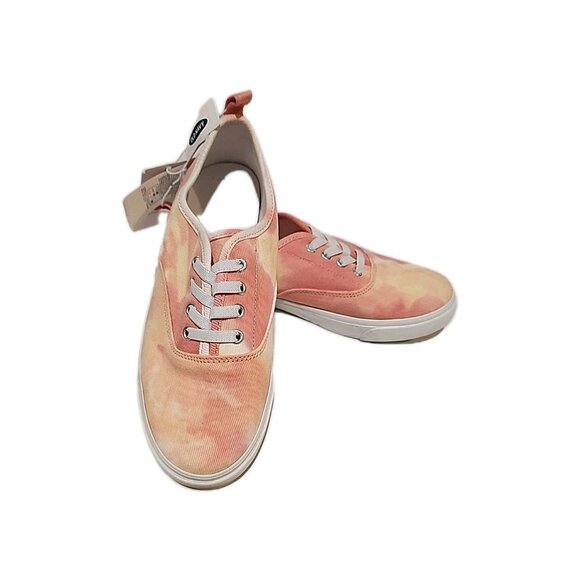 OLD NAVY size 5 womens Girls Shoes no lace pull on sneakers canvas pink tie dye - Picture 2 of 5